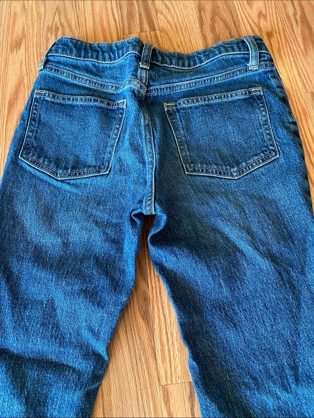 Girl’s Blue High Rise Flare Jeans with Front Flap Pockets by Old Navy-14 Denim